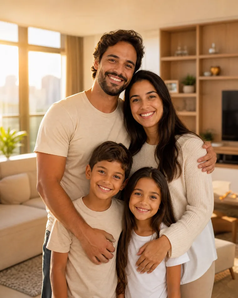 Família protegida com os seguros WTL Sinesys